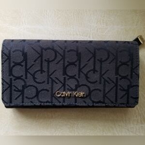 Calvin Klein Monogram Logo Wallet Clutch Black